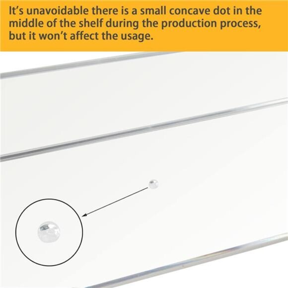 Clear Acrylic Shelves 12 Inch, Floating Wall Mounted Shelf for Wall Storage - Picture 6 of 8